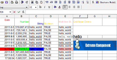 JDataGrid –Java电子表格控件